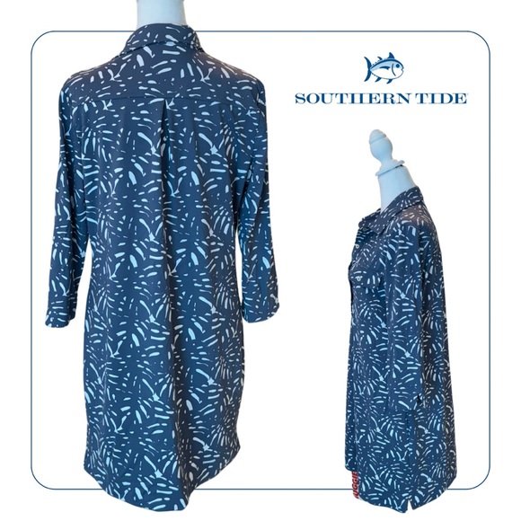Southern Tide summer shirt dress size M like new UPF 50 - Picture 3 of 5